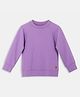 Kiggle 100% Cotton Knit Full Raglan Sleeves Solid Sweatshirt - Lavender