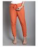 Moms Maternity Cotton Woven Solid Maternity Pants - Orange