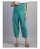 Moms Maternity Cotton Woven Solid High Rise Maternity Pants - Green