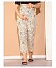 Moms Maternity Cotton Woven Floral Printed High Rise Maternity Pants - Beige