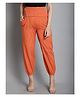 Moms Maternity Cotton Woven Solid High Rise Maternity Pants - Orange