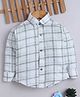 Fourfolds Cotton Blend Woven Full Sleeves Checked Shirt - Light Green