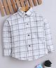 Fourfolds Cotton Blend Woven Full Sleeves Checked Shirt - Grey