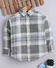 Fourfolds Cotton Blend Woven Full Sleeves Plaid Checked Shirt - Olive Green