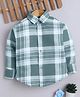 Fourfolds Cotton Blend Woven Full Sleeves Plaid Checked Shirt - Green