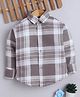 Fourfolds Cotton Blend Woven Full Sleeves Plaid Checked Shirt - Light Brown