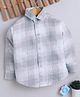 Fourfolds Cotton Blend Woven Full Sleeves Checked Shirt - Light Grey