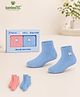 Kidbea Bamboo Knit Pack Of 2 K Embroidered Socks - Pink & Blue