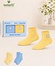 Kidbea Bamboo Knit Pack Of 2 K Embroidered Socks - Blue & Yellow