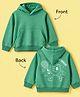 Kidbea Bamboo Woven Full Sleeves Heart Back Printed Light Winter Hooded Sweatshirt - Green