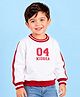 Kidbea Bamboo Woven Full Sleeves Brand Name Text Printed Light Winter Sweatshirt - White