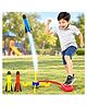 VGRASSP Air Powered Stomp Rocket Launcher Toy For Kids With 3 Foam Rockets - Interactive Jumping Game Playset With Angle Adjustment - Birthday Gift - Color May Vary