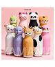 YAMAMA Cute Zoo Friends Insulated Water Bottle - Premium Stainless Steel Cartoon Animal Drinkware Set for Kids ( Colour And Design May Vary )
