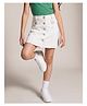 Tales & Stories Lycra Denim Solid Skirt - White