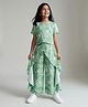 Tales & Stories Viscose Woven Half Sleeves Floral Printed Coordinating Top & Pants Set - Green