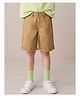 Tales & Stories Cotton Woven Solid Shorts - Mustard Yellow