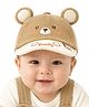 Vritraz Woven Bear Face Embroidered & Ear Applique Detailed Baseball Cap - Brown - Circumference - 35-48 Cms