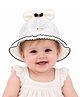 Vritraz Woven Bow Applique Detailed Bucket Hat - White - Circumference - 35-48 Cms