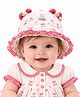 Vritraz Woven Bow Printed & Applique Detailed Bucket Hat - Pink - Circumference - 35-48 Cms