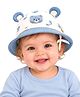 Vritraz Woven Bear Ears Applique Detailed Bucket Hat - Blue - Circumference - 35-48 Cms