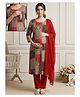 Dummy Shape Cotton Rayon Woven Three Fourth Sleeves Ethnic Motif Patchwork Printed Maternity Kurti Pant & Dupatta Set With Dual Side Zipper Nursing Access - Multi Colour