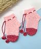 Little Peas Knit Colour Blocked Crochet Socks - Peach & Dark Pink