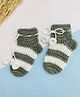 Little Peas Knit Striped Crochet Socks - Grey & White