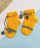 Little Peas Striped Pattern Crochet Woollen Socks - Yellow & Grey