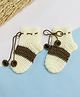 Little Peas Hand Knitted Colour Blocked Crochet Socks - Cream & Brown