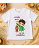 KNITROOT Cotton Knit Diwali Theme Half Sleeves Festive Mode On Diwali Vibes Text Printed Tee - White