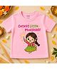 KNITROOT Cotton Knit Diwali Theme Half Sleeves Cutest Little Phuljhadi Text Printed Tee - Pink