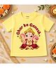 KNITROOT Cotton Knit Diwali Theme Half Sleeves Ghar Ka Ganesh Text Printed Tee - Yellow