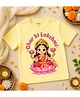 KNITROOT Cotton Knit Diwali Theme Half Sleeves Ghar Ki Lakshmi Text Printed Tee - Yellow