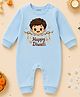 KNITROOT Cotton Knit Diwali Theme Full Sleeves Happy Diwali Text Printed Romper - Blue
