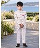 Huggle Boo Cotton Woven Full Sleeves Floral Embroidered & Sequin Embellished Jodhpuri Suit - White