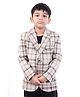 Huggle Boo Wool Woven Full Sleeves Checked Blazer - Brown