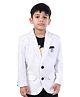 Huggle Boo Wool Woven Full Sleeves Textured Blazer - White