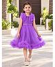 Huggle Boo Net Woven Sleeveless Frill Detailed Dress - Dark Purple