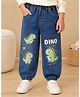 Huggle Boo Denim Woven Dinosaur Printed Jeans - Blue