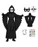 Sarvda Halloween Theme Full Sleeves Ghost Costume Set With Vampire Fangs - Black