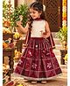 BAATCHEET Silk Woven Sleeveless Floral Embroidered Lace Embellished Lehenga Choli Set With Dupatta - Maroon