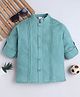 BAATCHEET Cotton Woven Full Sleeves Pintucked Shirt - Green