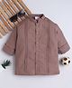 BAATCHEET Cotton Woven Full Sleeves Pintucked Shirt - Brown