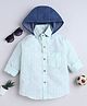 BAATCHEET Cotton Woven Full Sleeves Striped Shirt With Detachable Hood - Green