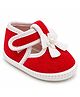 Chiu Bow Applique Detailed Velcro Closure Booties - Red