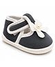 Chiu Bow Applique Detailed Velcro Closure Booties - Grey