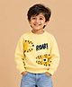 The Mom Store Terry Knit Full Sleeves Roar Text Printed Light Winter Sweatshirt - Light Yellow