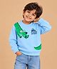 The Mom Store Terry Knit Full Sleeves Im Very Loud Text Printed Light Winter Sweatshirt - LIght Blue