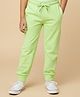 The Mom Store Fleece Knit Solid Winter Joggers - Light Green