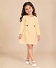 The Mom Store Fleece Knit Full Sleeves Solid Winter Dress - Light Yellow